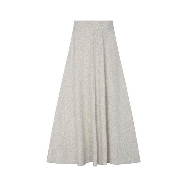 Grey Maxi Skirt with Front Vein