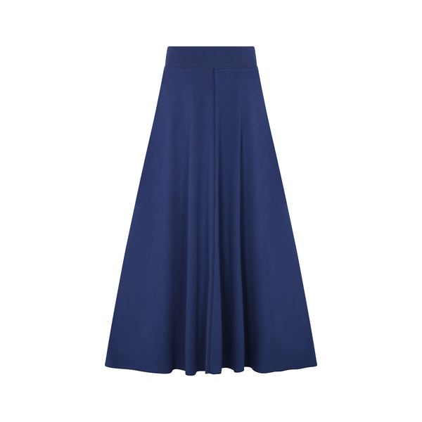 Royal Blue Maxi Skirt with Front Vein