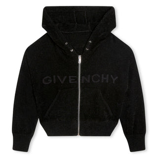 Black on Black Terry Crop Hoodie