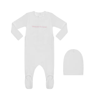 White Baby Stretchy with Beanie