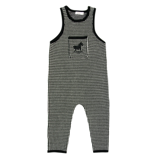 Black and White Long Knit Romper