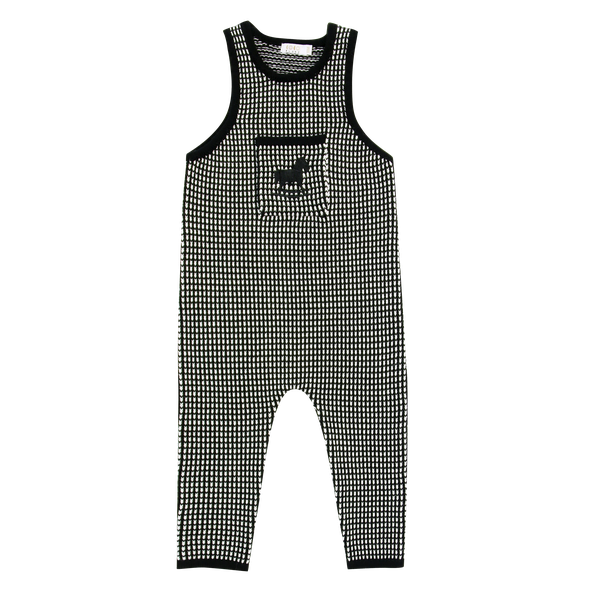 Black and White Long Knit Romper