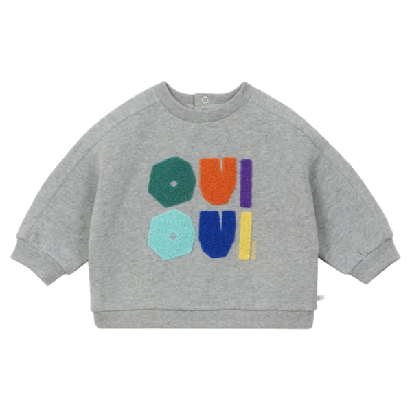 Baby Heather Grey Oui Oui Crewneck