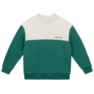 Green Two Tone Fleece Crewneck