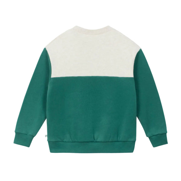 Green Two Tone Fleece Crewneck