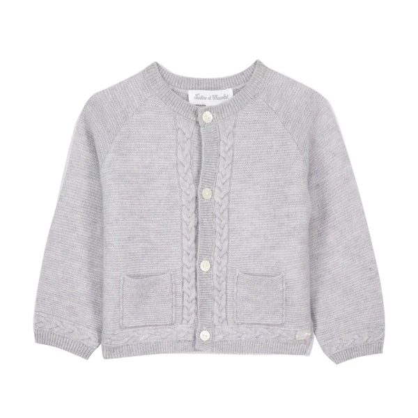 Grey Cableknit Cardigan