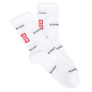 White 4G Logo Crew Socks