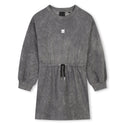 Charcoal Grey Mini Me Acid Wash Dress