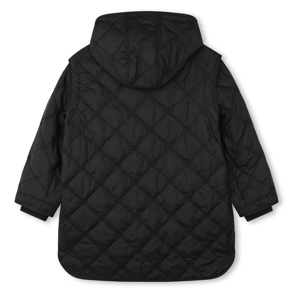 Black Removable Sleeve Puffer Jacket