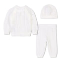 Off White Knit Ensemble & Hat Gift Set