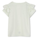 White Ruffle Sleeve Tee