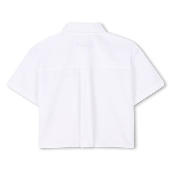 White Pocket Collar Blouse