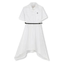 White Mini Me Belted Logo Maxi Dress