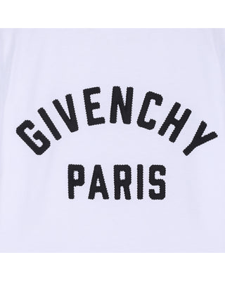 White with Black Embroidered Logo Tee