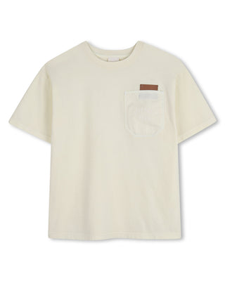 Yellow Pocket Embroidered Logo Tee