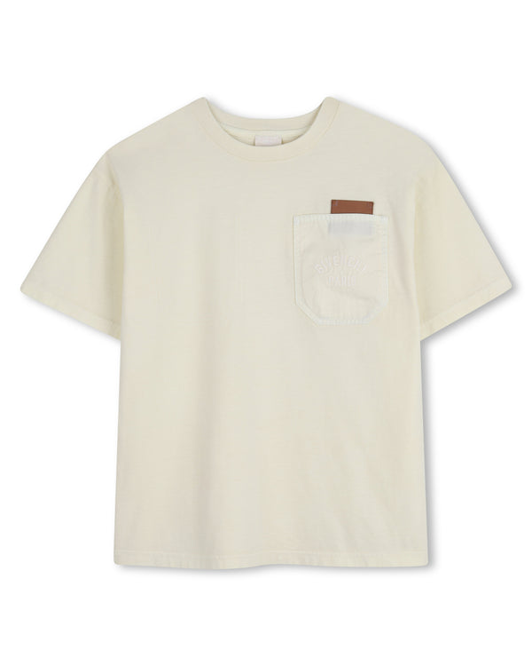 Yellow Pocket Embroidered Logo Tee