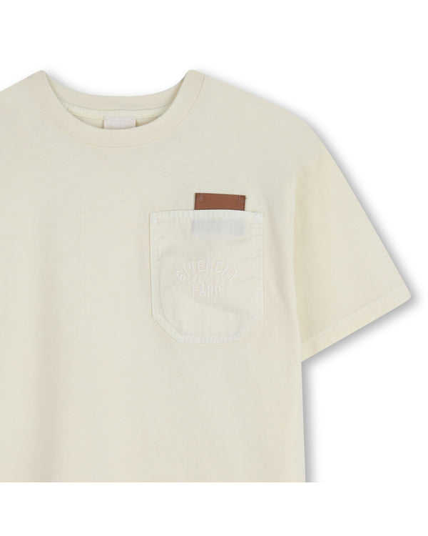 Yellow Pocket Embroidered Logo Tee