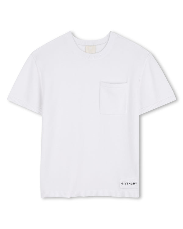 White Pocket Logo Knit Tee