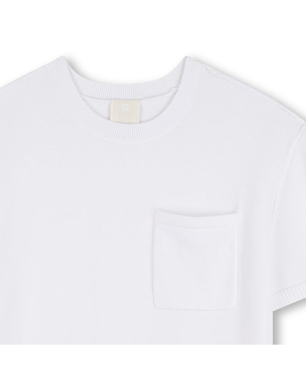 White Pocket Logo Knit Tee