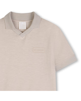 Oatmeal Heathered Logo Polo