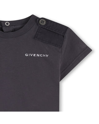 Dark Grey Baby Epaulette Tee