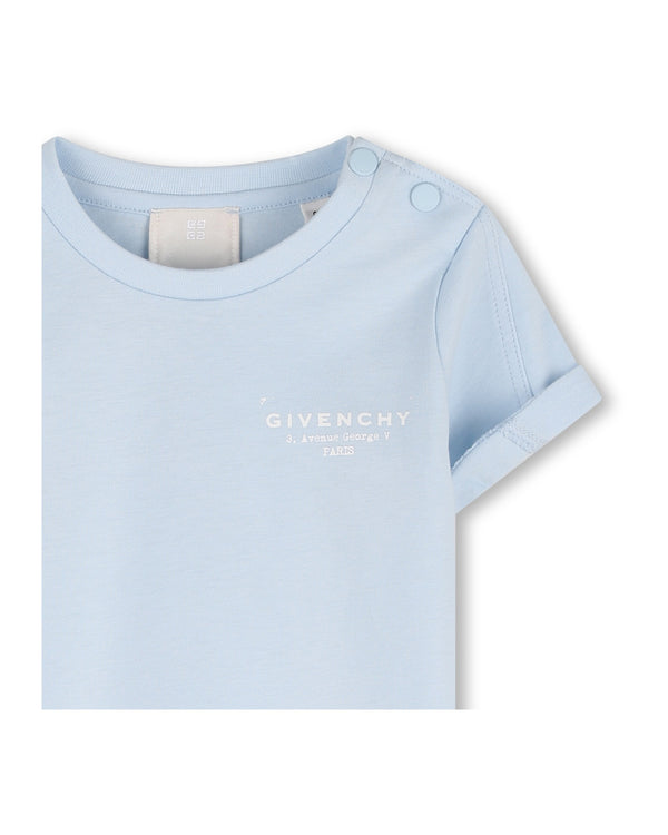Pale Blue Baby Logo Back Tee