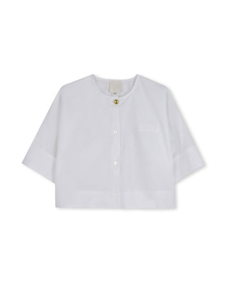 White Button Poplin Shirt