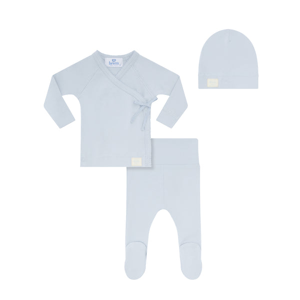 Light Blue Wrap Top and Pant Set