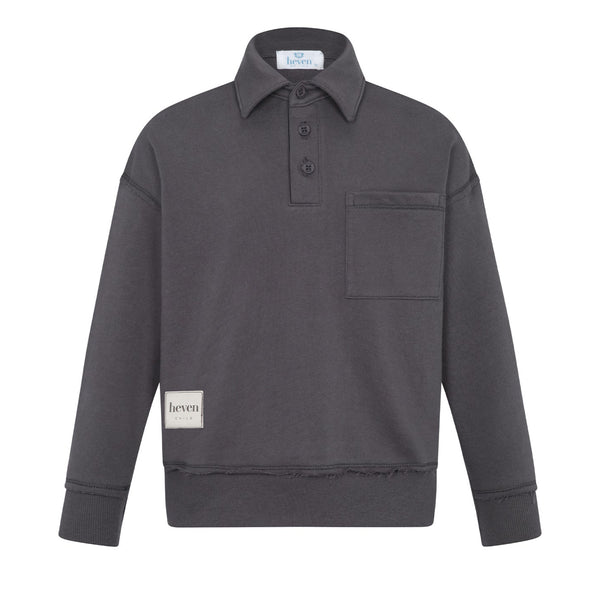 Grey Long Sleeve Polo