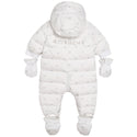 Baby White Pattern Snowsuit with Mittens