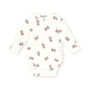 White Tumbling Bow Hux Long Sleeves Onesie