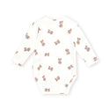 White Tumbling Bow Hux Long Sleeves Onesie
