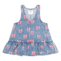 Blue Denim Dreamy Cherry Pinafore Dress