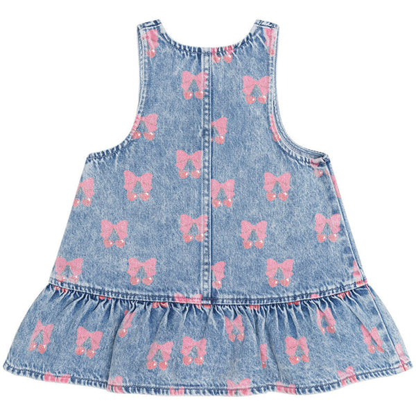 Blue Denim Dreamy Cherry Pinafore Dress