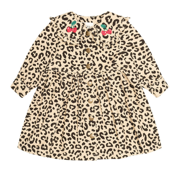 Leopard Cherry Collar Dress