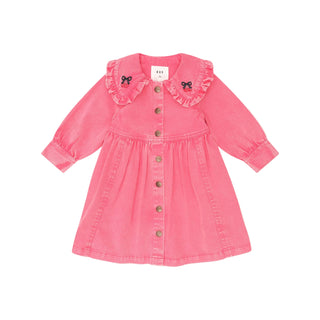 Pink Vintage Cherry Collar Dress