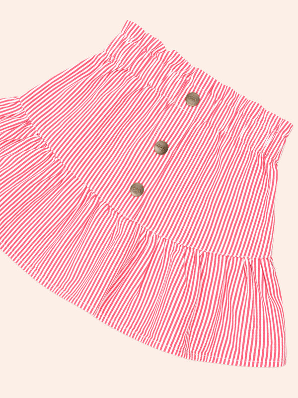 Pink Classic Stripe Yoke Skirt