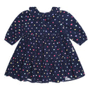 Navy Heart Cord Collar Dress