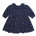 Navy Heart Cord Collar Dress