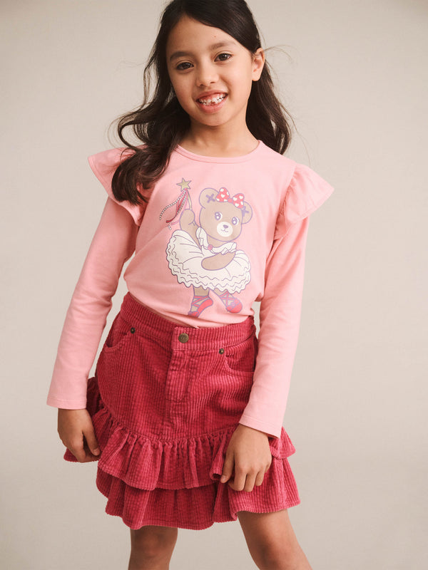 Berry Cord Tiered Skirt