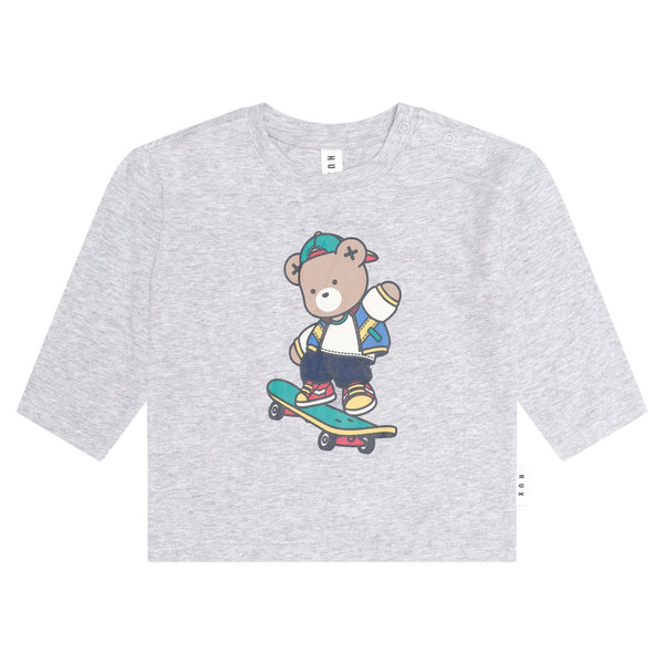 Grey Marle Skater Hux Long Sleeve Tee