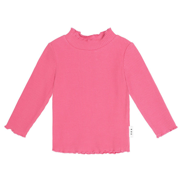 Cherry Ribbed Skivvy Mockneck