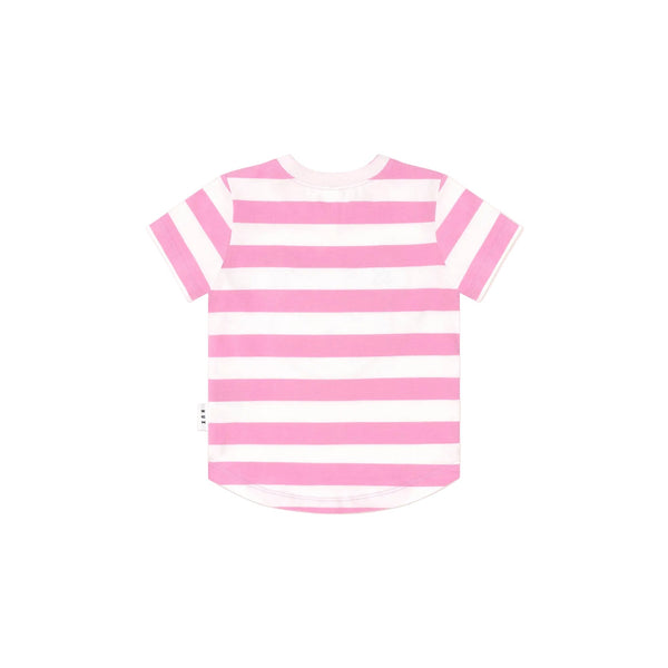 Pink and White Furry Hux Stripe Tee