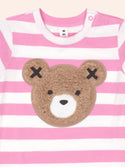 Pink and White Furry Hux Stripe Tee