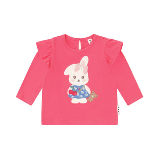 Pink Flower Field Bunny Frill Top