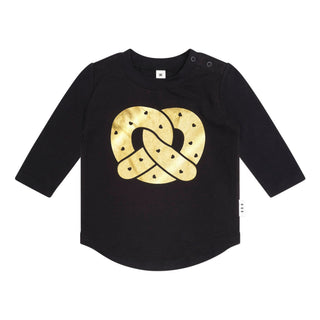 Black Foil Pretzel Long Sleeve Tee
