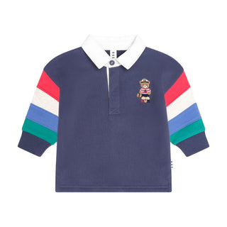 Navy Nautical Hux Spliced Fleece Polo