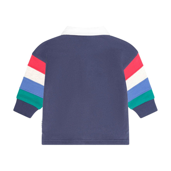 Navy Nautical Hux Spliced Fleece Polo