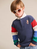 Navy Nautical Hux Spliced Fleece Polo