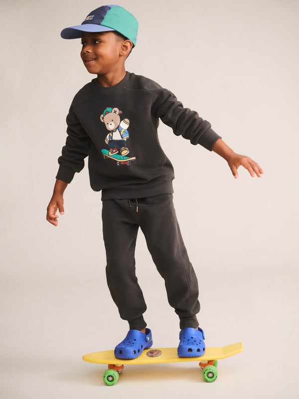 Black Skater Hux Crewneck